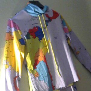 Large size, 2 piece , light purple. top and bottom.  The top is long sleeve